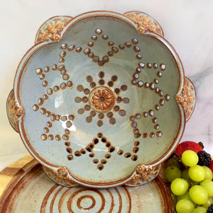 handcrafted ceramic berry bowl colander