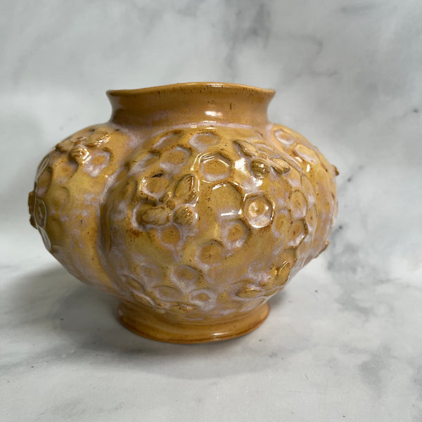 AAV1 Ceramic Vase with Bee Honeycomb Design