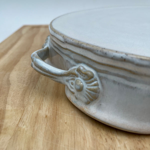 CS1 Cake Stand with Handles Handcrafted Pottery  Ceramic Cake Plate for Celebrations