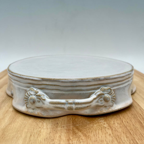 CS1 Cake Stand with Handles Handcrafted Pottery  Ceramic Cake Plate for Celebrations