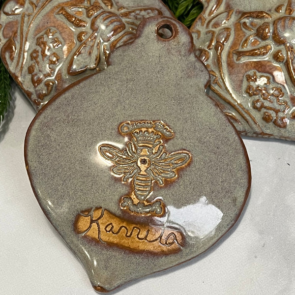 OO11 Ceramic Bee in Garden Design Ornament FREE U.S. SHIPPING on Orders over $200.00