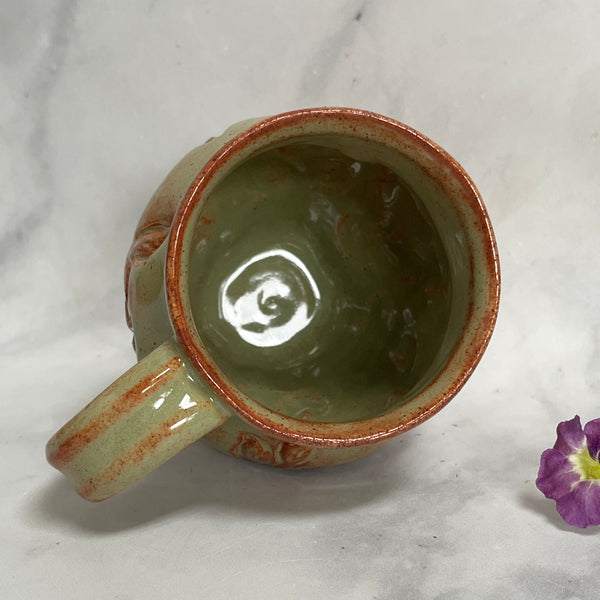 M3 Ceramic Mug with Leaves - Green with Rust