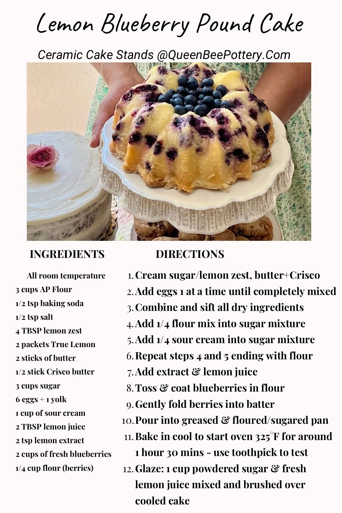 A Free Lemon Blueberry Pound Cake Recipe - SCREENSHOT or DOWNLOAD SAVE IMAGE - No need to add to cart