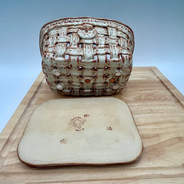 AWB5 Hand Woven Pottery Basket with Handle