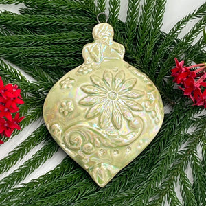 O6 Whimsical Ornament Green Pearlescent Ornament FREE U.S. SHIPPING on Orders over $200.00