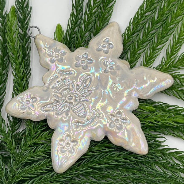 O9 Rainbow Luster Snowflake Ornament FREE U.S. SHIPPING on Orders over $200.00