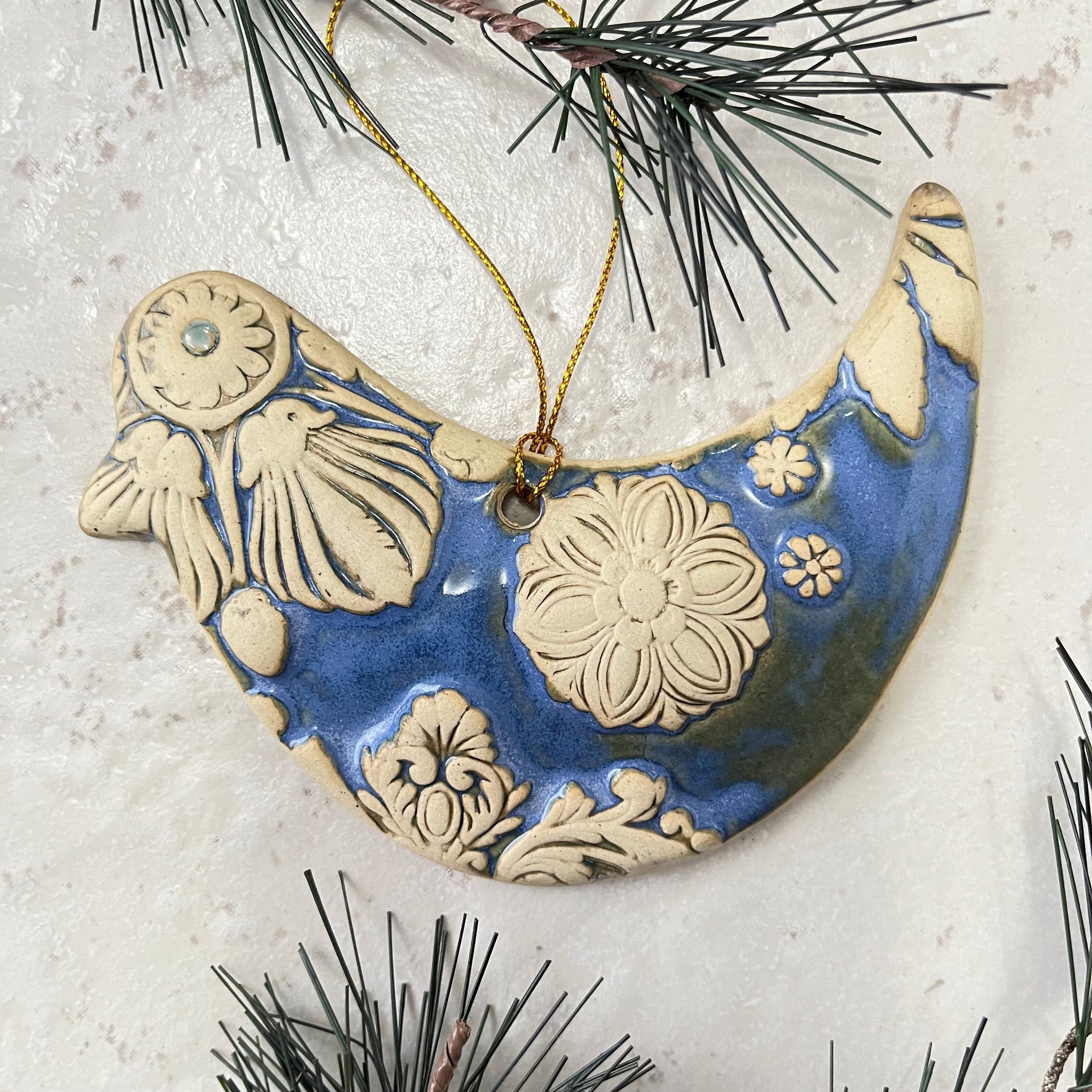 ZO1 Cornflower Blue Ceramic Peace Dove Ornament FREE U.S. SHIPPING on Orders over $200.00