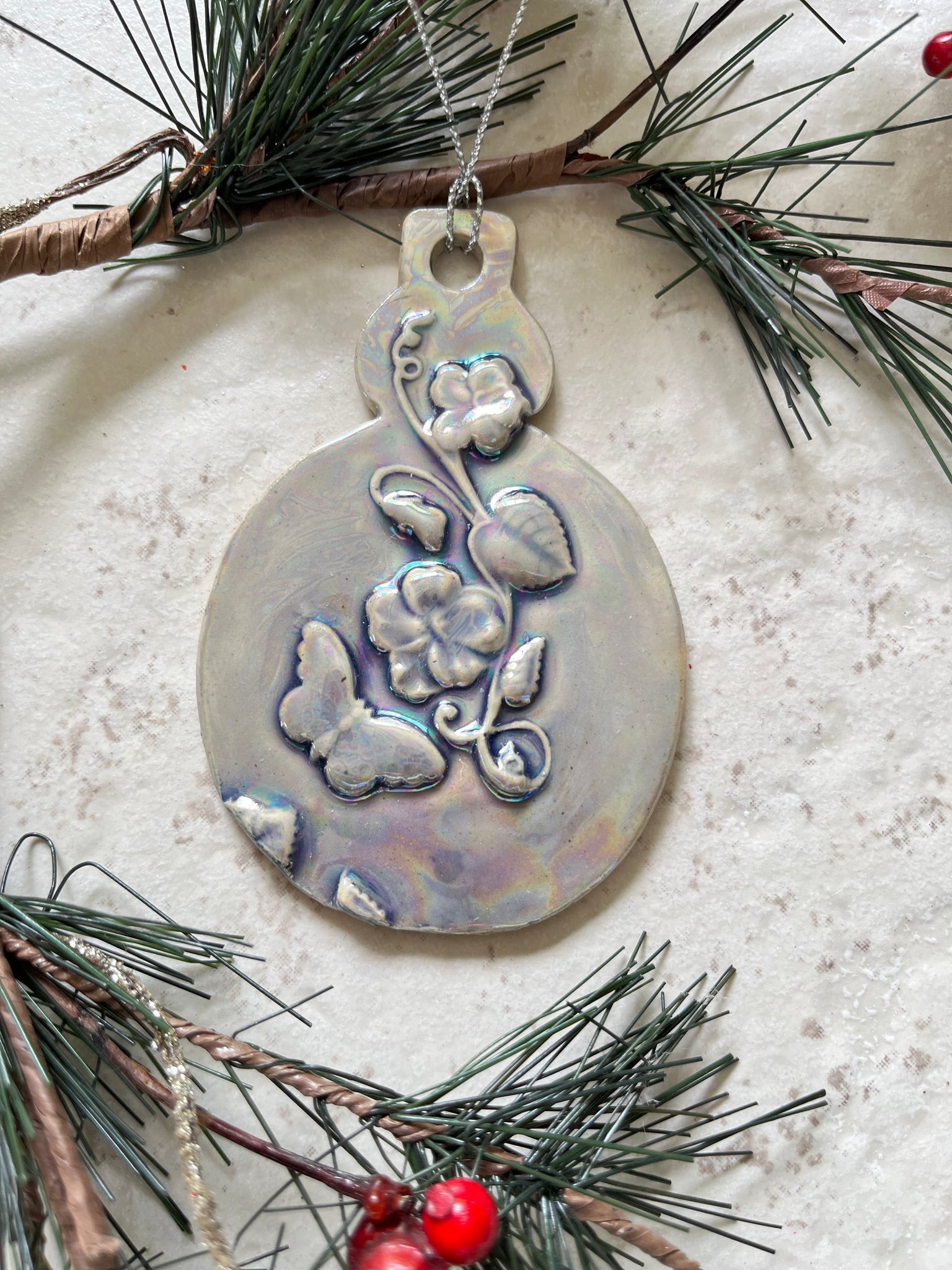 ZO12 Ceramic Butterfly Design Ornament FREE U.S. SHIPPING on Orders over $200.00